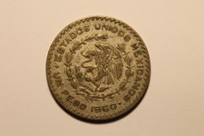 1960 Mexico - 1 Un Peso - Jose Morelos - Mexican .100 Silver Coin #1 picture