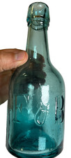 Antique Fairbanks & Beard Star Porter Bottle Deep Teal Applied Top Boston MA F&B picture