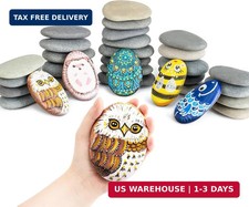 Simetufy 30 Pcs Extra Large 4-5 Inch Rocks for Painting, Flat Smooth River Stone picture