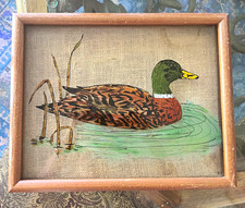 Vintage set of reverse glass art picture