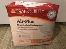 Tranquility Air-Plus Underpads 30x36 10ct Maximum Absorbency Bed Pads picture