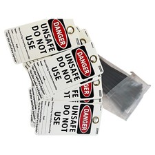 Pack of 25 Danger Bilingual Tag, Polyester, Do Not Use English Spanish Fast Ship picture