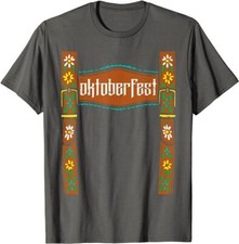 Oktoberfest Lederhosen Costume Beer German Bavarian Unisex T-Shirt picture