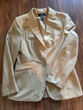 The Limited Stretch Blazer Size M Tan Pinstripe Jacket picture