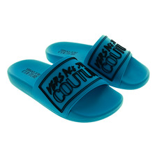 Versace Jeans Couture Bright Blue Signature Pool Slide- picture