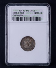 1868-S Seated Liberty Dime ANACS XF details BB518 picture