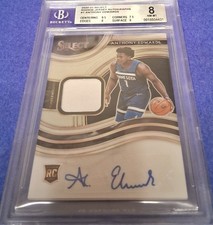 2020-21 SELECT ROOKIE JERSEY AUTOGRAPHS #1 ANTHONY EDWARDS 126/199 BGS 8 picture