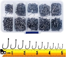 300PCS Small High-Carbon Steel Barbed Fishing Hooks with Holes,10 Specifications picture