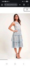 NWT Lulu's Larissa sleeveless midi lace light blue dress picture