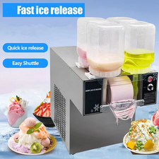 4 Barrels Snowflake Ice Machine Electric Snow Cone Maker Air Cooling System 750W picture