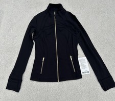 NWT Lululemon Define Nulu Jacket Full Zip Black w/ golden Zipper Size 6 picture