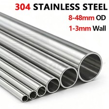 304 Stainless Steel Round Tube Repair Pipe Tubing 8-48mm OD 100/200/300mm Length picture