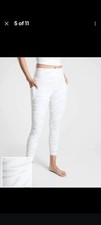 NWOT Athleta Salutation Stash Pocket II Zebra 7/8 Tight Leggings White Sz Large picture