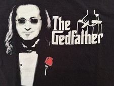 Geddy Lee - Rush “The Gedfather” Vintage Graphic Print Black Crew Neck Tee Men L picture