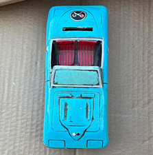 Vintage Blue Diecast Convertible Car w/ Red Interior & Yellow License Plate picture