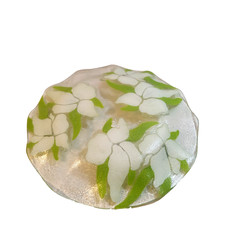 Sydenstricker Floral Fused Glass Plate Round 13.5