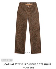 Carhartt WIP Pants Relaxed Straight Leopard Print Brown Canvas 28 picture