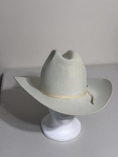 Vtg Resistol 5X Beaver Cattleman Cowboy Hat 7 Sterling Silver Belly 3.5  In Brim picture