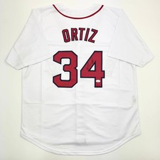 Autographed/Signed David Ortiz Boston White Baseball Jersey JSA COA picture