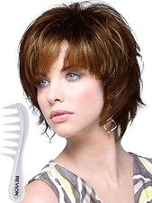 Noriko Sky Synthetic Wig by Rene of Paris and Wig Lift Comb - Toasted Brown -... picture