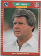 1989 Pro Set #98 Jimmy Johnson Dallas Cowboys RC HOF Arkansas Miami picture