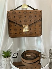 MCM Patricia Visetos Medium Cognac Artificial Leather Crossbody Bag picture