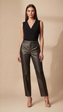 Theyskens Theory Black Metallic Pants Trousers Minimalist Styling Straight Sz 6 picture