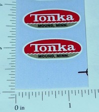 Pair 1962 to 1969 Tonka Oval Logo Stickers TK-001D picture