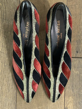 Vintage Stephane Kelian Paris 80's French Velvet Pumps 7 Made in France WOW picture