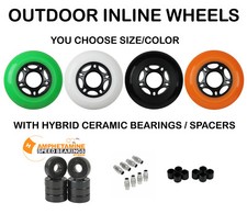 Replacement Rollerblade Inline Skate Wheels Outdoor Asphalt + Ceramic Bearings picture