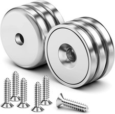 6 Pack 70 LBS Neodymium Cup Magnets with Screws 1