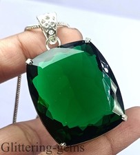 IGL Certified Natural Green Emerald 120.5Ct Cushion Cut 925 Sterling Silver 6DJD picture