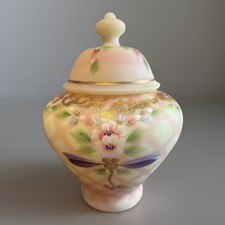 Fenton Burmese Sanded Temple Jar Dragonfly Delight 2004 Connoisseur #1012/2500 picture