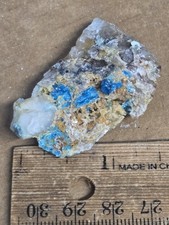Beautiful blue Caledonite Linarite specimen picture