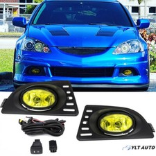 For 2005 2006 2007 Acura RSX Pair Yellow Front Bumper Fog Lights W/Wiring+Switch picture