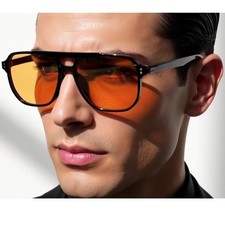 Men Retro Vintage 70s Sunglasses Yellow Lens Shades Street Wear Eye Glasses Hot picture