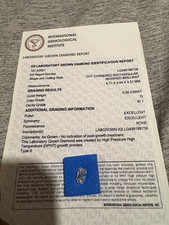 IGI Certified Lab-Created Diamond 0.90ct D SI1 Radiant 6.71x4.44mm picture