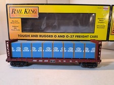 MTH Rail King 30-7007A Pennsylvania Flat w/ Evans Bulkheads PRR 469808 New picture