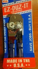 EZ DUZ IT American Made Blue Grips Manual Deluxe Can Opener - Made In The USA picture