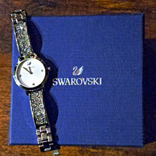 Swarovski Crystalline Women's Quartz Analog Silver Bracelet Watch w/ Box Manual picture