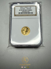 2006 GOLD SOUTH AFRICA GIRAFFE 10 RAND NATURA 1/10oz NGC PROOF 70 ULTRA CAMEO picture