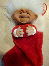 Vintage Russ Berrie and Co. Christmas Stocking Troll Doll Ornament (1990s) picture