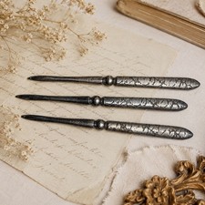 Antique RW&S R Wallace Sons Silverplate Fruit Knives Set of 3 Textured Handles picture