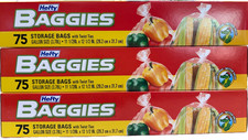 Hefty Baggies Gallon Size Storage Bags Twist Ties 11.5 x 12.5