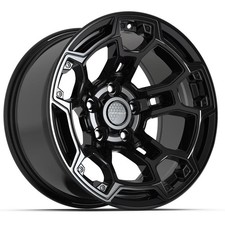 Set(4) DEFIANT Rims DF03B 17x9 Gloss Black Rims 5x127 -12ET picture