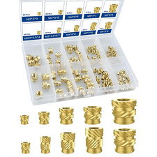 148 Pcs Threaded Inserts Assortment Kit, M2 M2.5 M3 M4 M5 M6 Brass Heat Set picture