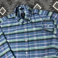 J.Crew Flex Oxford Slim Fit Plaid Button Down Shirt Blue Teal Mens M picture