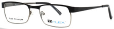 TIFLEX 1606 001 Black Mens Rectangle Full Rim Eyeglasses 52-19-140 B:32 picture