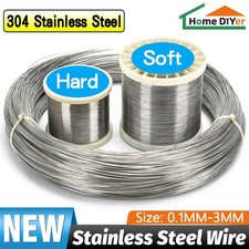 304 Stainless Steel Wire 0.1-3mm Soft/Hard Bendable Resistant Rustproof Durable picture