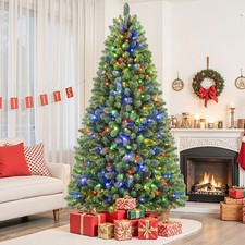 4.5‑9ft Pre‑Lit Green Artificial Christmas Tree Dual‑Color LED Lights w/ Remote picture